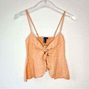 Forever 21 Orange Tie Front Summery Tank Top Size S